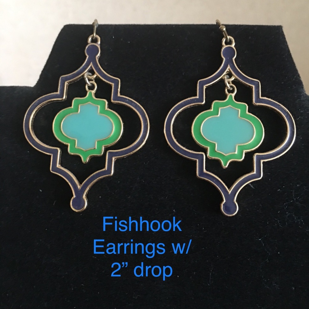 Initials Inc Gold tone enamel earrings